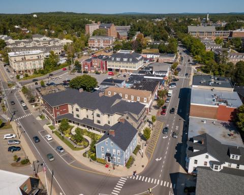 Aerial view of downtown Durham, NH